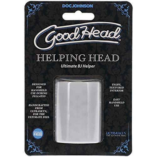 Doc Johnson GoodHead Helping Head ULTRASKYN Stroker - 2.3-Inch Mini Masturbator for Oral Play Enhancement (Frost)
