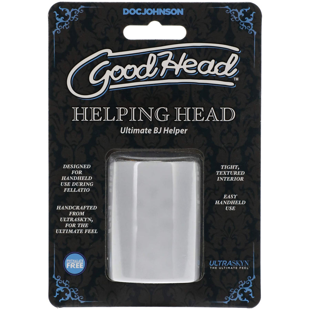 Doc Johnson GoodHead Helping Head ULTRASKYN Stroker - 2.3-Inch Mini Masturbator for Oral Play Enhancement (Frost)