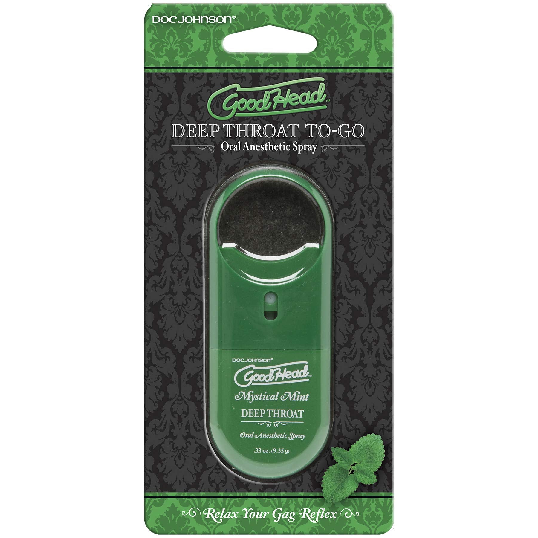 Doc Johnson Goodhead to Go Deep Throat Spray, Mystical Mint, 0.33 Fl Oz Travel Size Oral Anesthetic