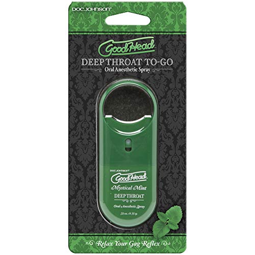 Doc Johnson Goodhead to Go Deep Throat Spray, Mystical Mint, 0.33 Fl Oz Travel Size Oral Anesthetic
