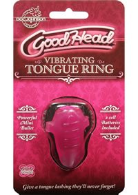 Doc Johnson Goodhead Vibrating Tongue Ring – Clear, Waterproof, Lightweight