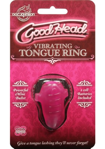 Doc Johnson Goodhead Vibrating Tongue Ring – Clear, Waterproof, Lightweight