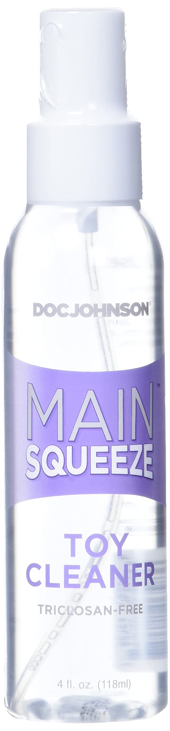 Doc Johnson Main Squeeze Toy Cleaner – 4 fl oz Triclosan-Free Spray, Vegan & Dye-Free