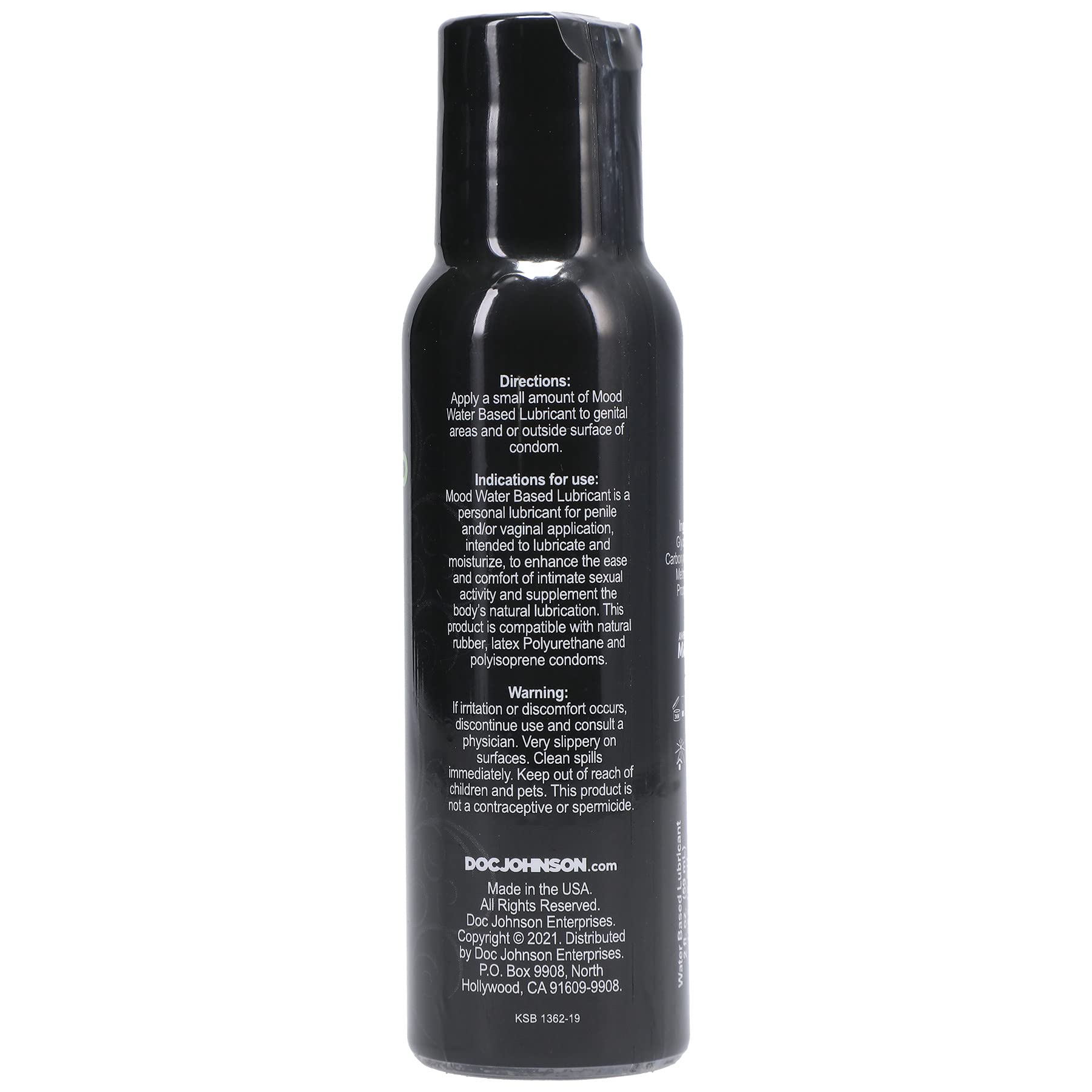 Doc Johnson Mood Water-Based Lubricant 2 fl. oz. – For Everyday Use, Compatible with Condoms and Toys