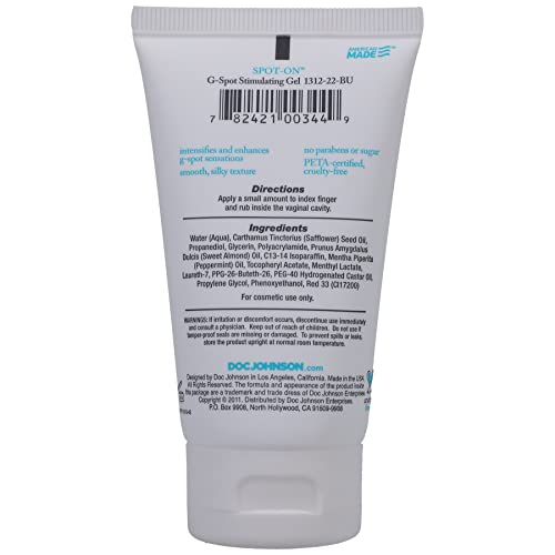 Doc Johnson Spot On G-Spot Stimulation Gel – 2 oz Silky Formula, Paraben-Free, Cruelty-Free