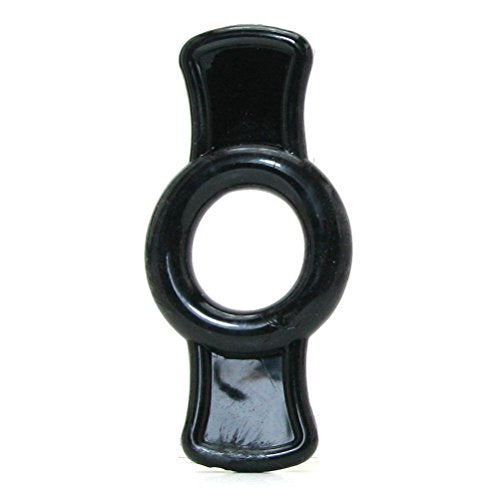 Doc Johnson TitanMen 4-Piece Cock Ring Set – Black TPR with Side Tabs for Firmer Erections