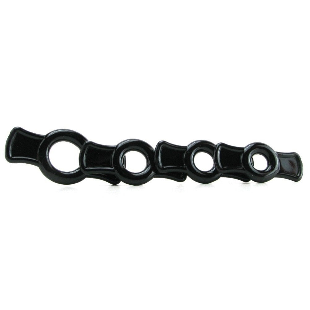 Doc Johnson TitanMen 4-Piece Cock Ring Set – Black TPR with Side Tabs for Firmer Erections