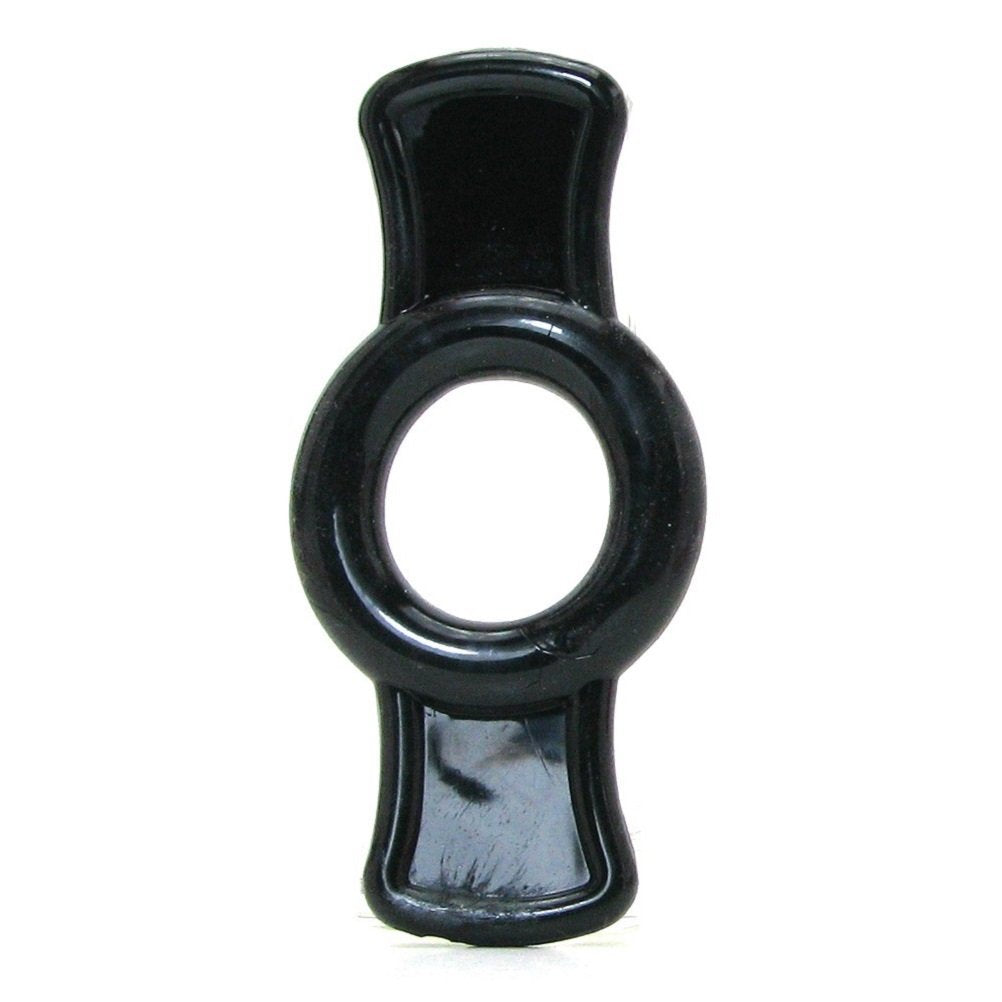 Doc Johnson TitanMen 4-Piece Cock Ring Set – Black TPR with Side Tabs for Firmer Erections