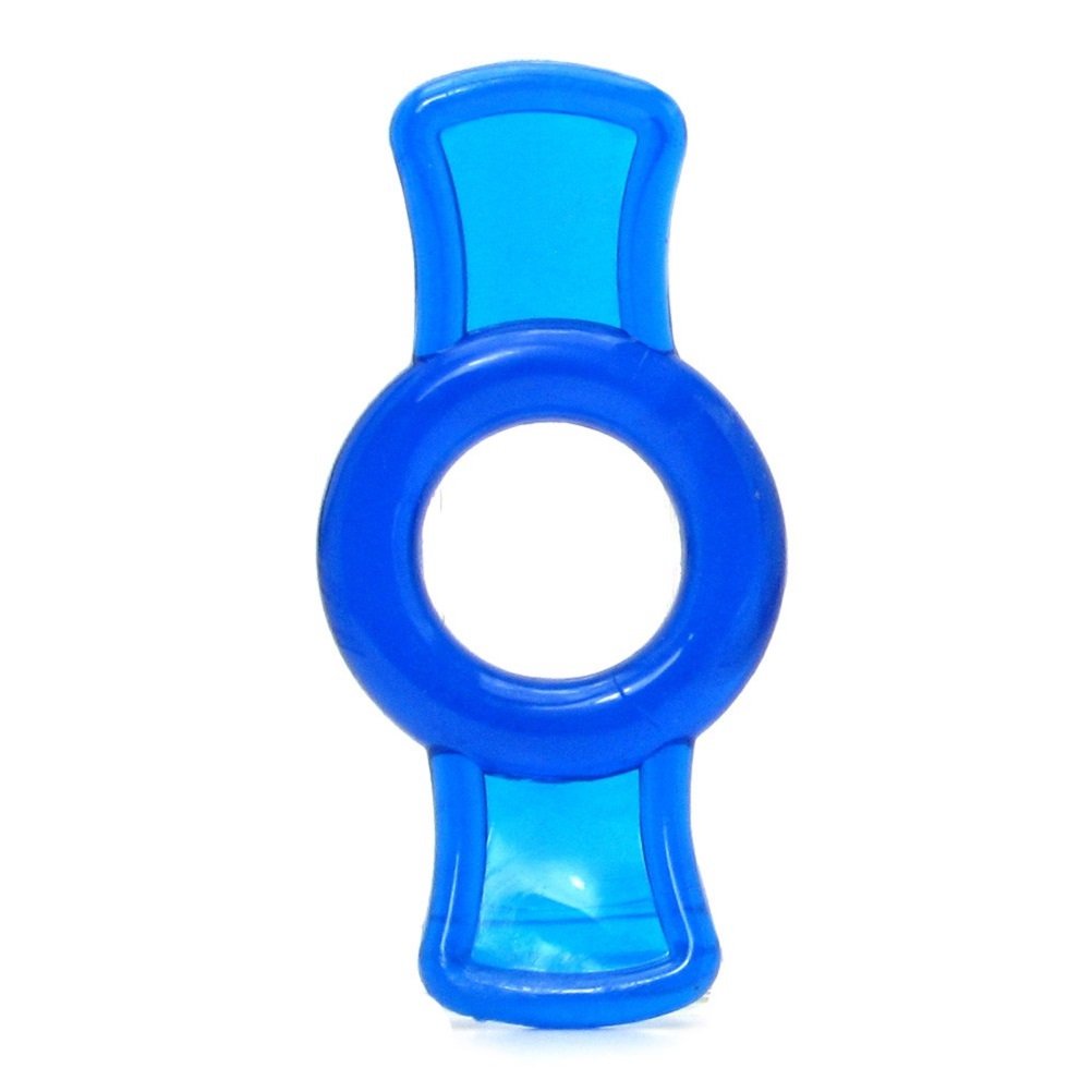 Doc Johnson TitanMen 4-Piece Cock Ring Set – Blue, Phthalate-Free TPR with Side Tabs for Easy Adjustment