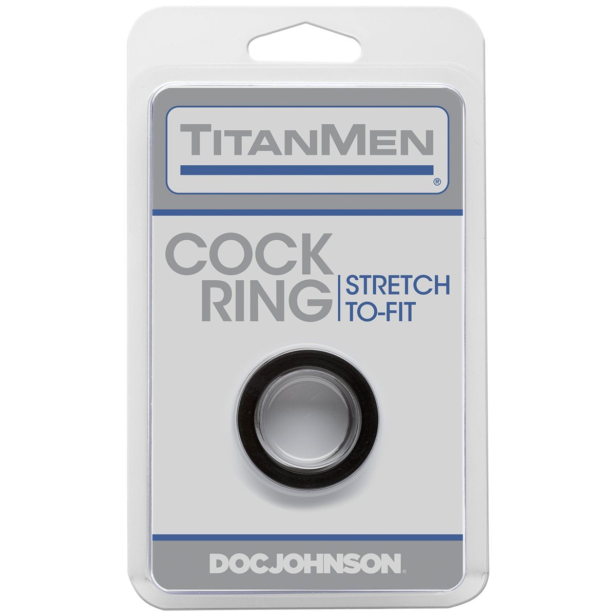 Doc Johnson TitanMen Stretch-to-Fit Cock Ring – Black, Body-Safe TPR for Enhanced Firmness