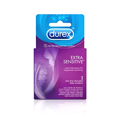 Durex Ekstra Hassas Kontürlü Condoms – Ultra Fine, Extra Sensitive, 3 Count