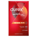 Durex Extra Sensitive Ultra Thin Wide Fit Condoms - Lubricated Latex, 12 Count