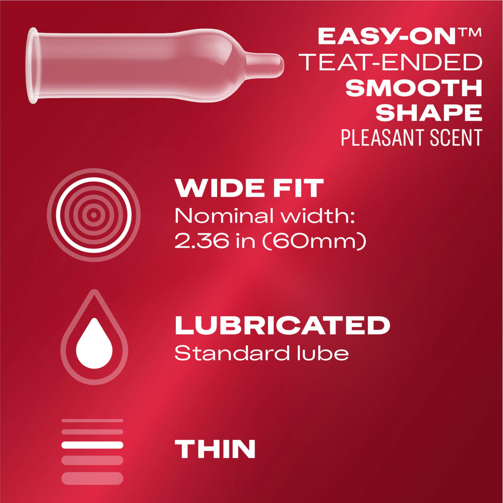 Durex Extra Sensitive Ultra Thin Wide Fit Condoms - Lubricated Latex, 12 Count