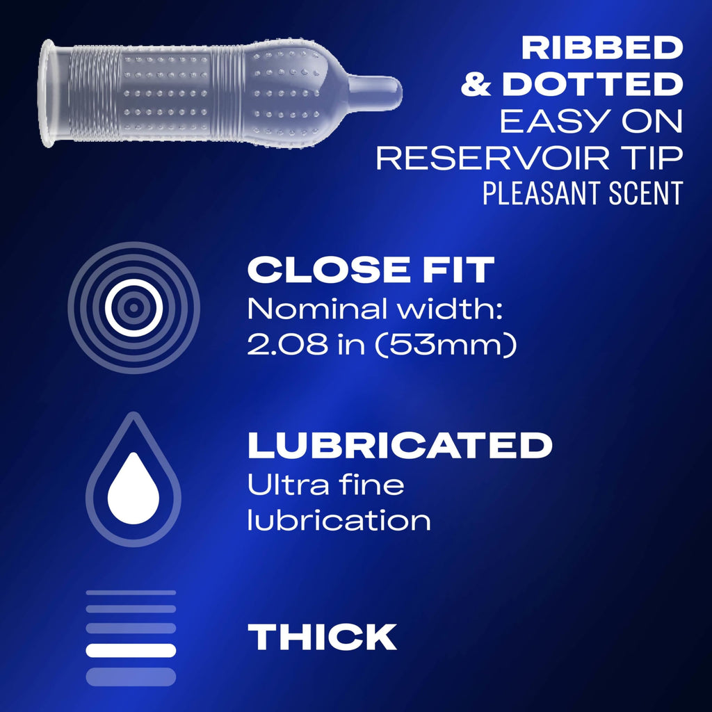 Durex Intense Sensation Dotted Condoms (3 Lubricated Latex Condoms) – Enhanced Sensation with Raised Dots