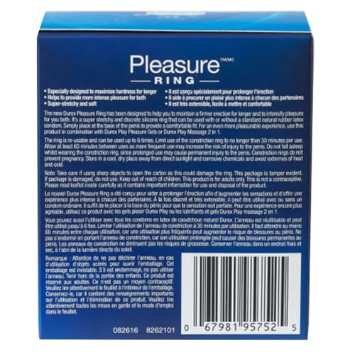 Durex Pleasure Ring – Soft Silicone Penis Ring for Firmer Erections, Reusable & Waterproof (1 ct)