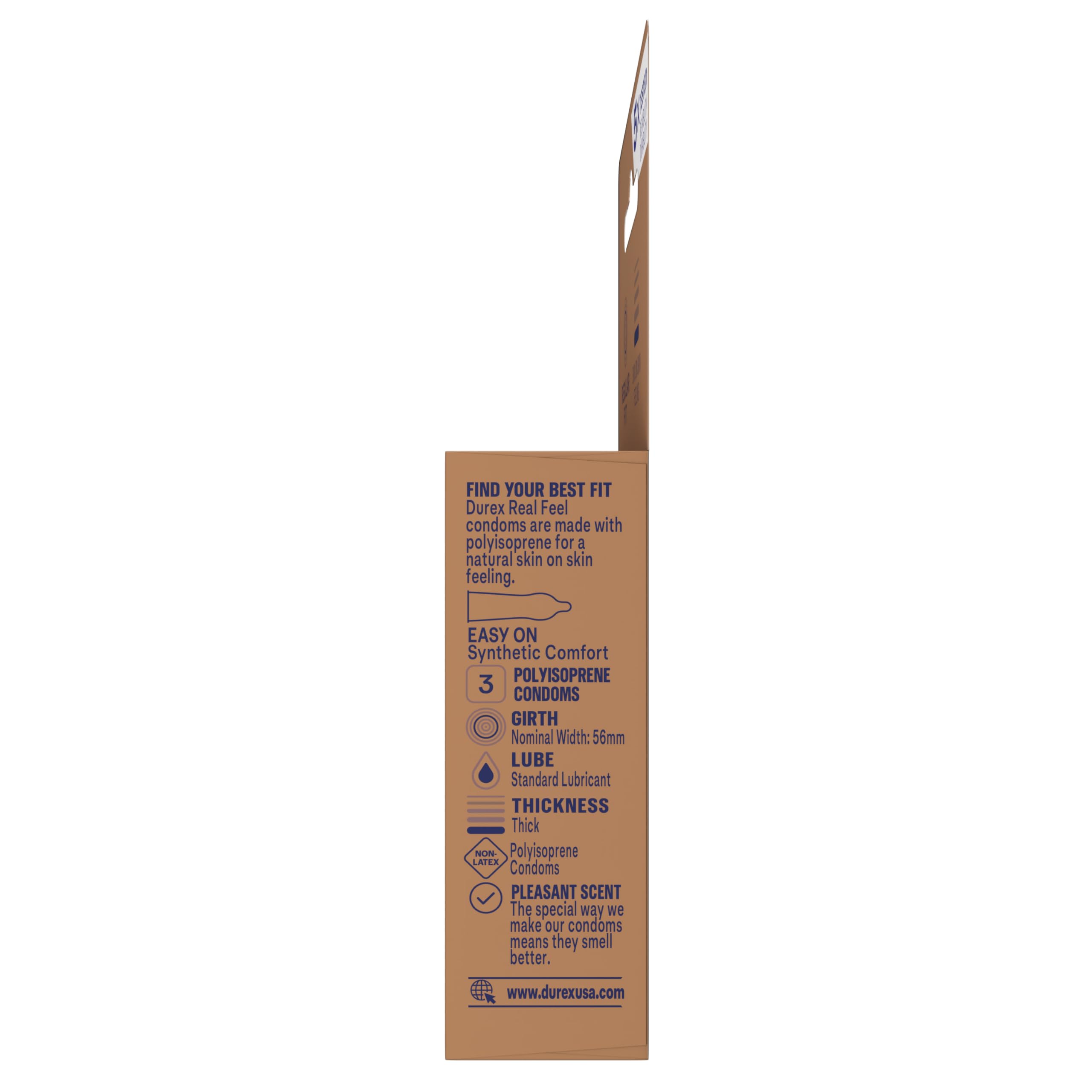 Durex Real Feel Non-Latex Condoms, 3 Count – Ultra-Thin Lubricated Polyisoprene