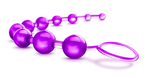 Eden 12-Inch Graduated Anal Beads - 10-Ball Stretcher & Trainer Set in Clear Purple