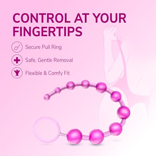 Eden Basic Beads 12-Inch Anal Trainer – 10 Graduated Non-Porous PVC Beads, Clear Pink