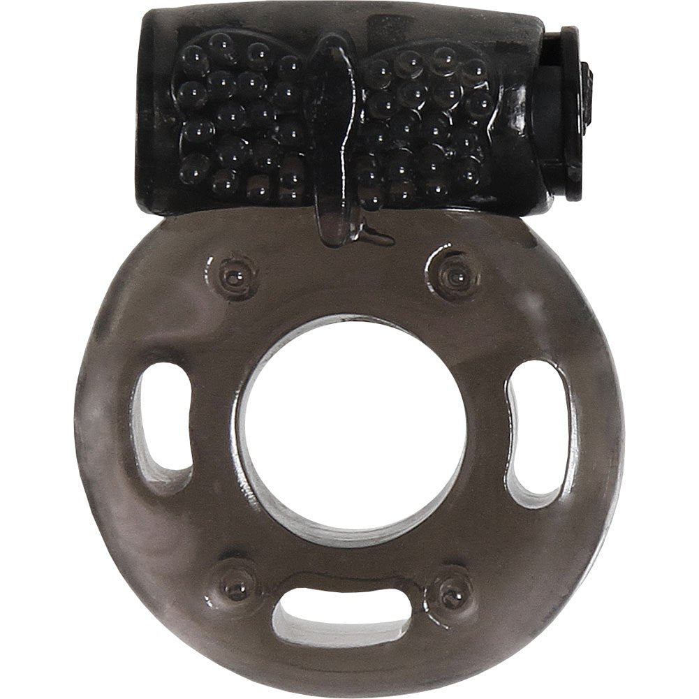 Evolved Novelties One Night Stand Ring of Fire Intense Couples Pleasure - Black Vibrating Penis Ring with Bullet, Waterproof