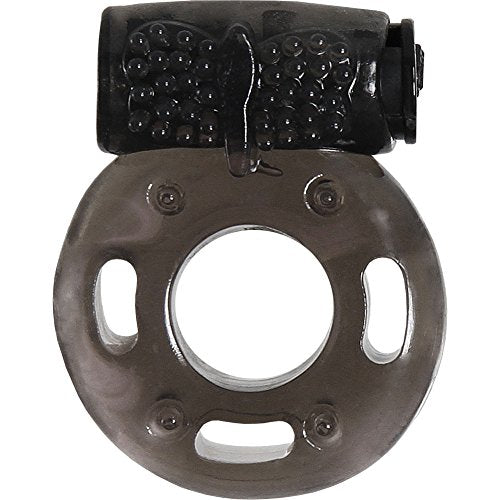 Evolved Novelties One Night Stand Ring of Fire Intense Couples Pleasure - Black Vibrating Penis Ring with Bullet, Waterproof
