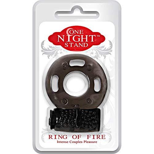 Evolved Novelties One Night Stand Ring of Fire Intense Couples Pleasure - Black Vibrating Penis Ring with Bullet, Waterproof