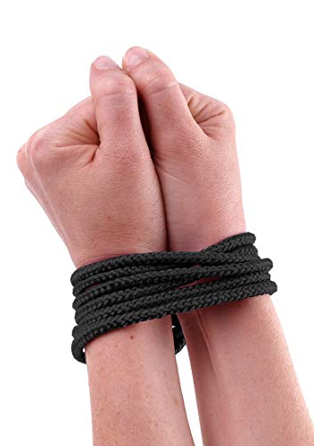 Fetish Fantasy Mini Silk Rope - 6ft Black Polyester Bondage Rope