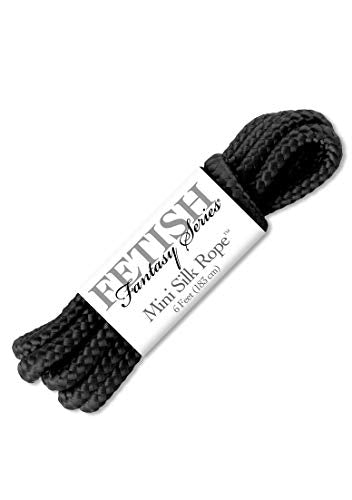 Fetish Fantasy Mini Silk Rope - 6ft Black Polyester Bondage Rope