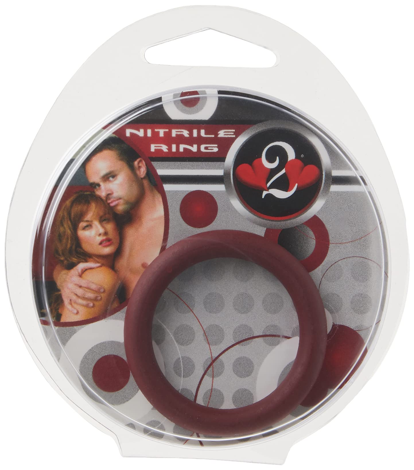 Heart 2 Heart Nitrile Cock Ring in Brick – Skin Safe, Non-Porous, 1.75 Inch