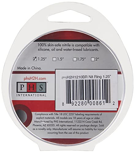 Heart 2 Heart Nitrile Cock Ring in Brick – Skin Safe, Non-Porous, 1.75 Inch