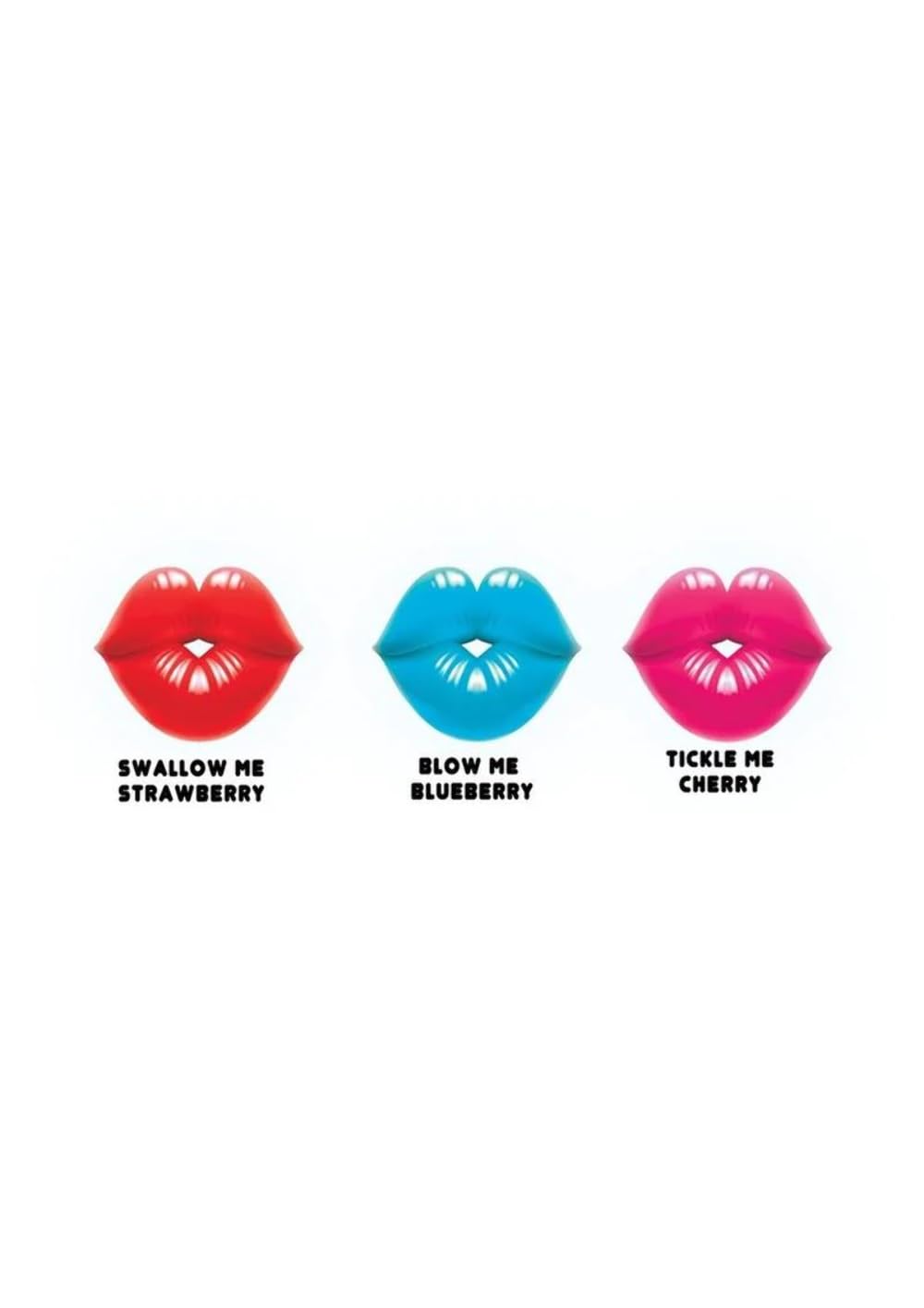 Hott Products Dick Lips Edible Gummy Cock Rings – 3-Pack Strawberry, Blueberry & Cherry (3.17 oz)