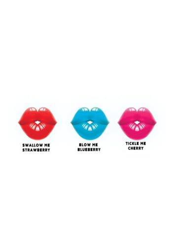 Hott Products Dick Lips Edible Gummy Cock Rings – 3-Pack Strawberry, Blueberry & Cherry (3.17 oz)