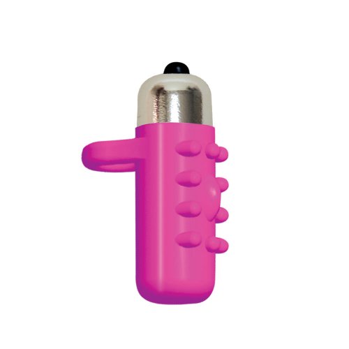 Hott Products Frisky Fingers Finger Vibrator – Magenta Silicone with Raised Nubbies, Waterproof