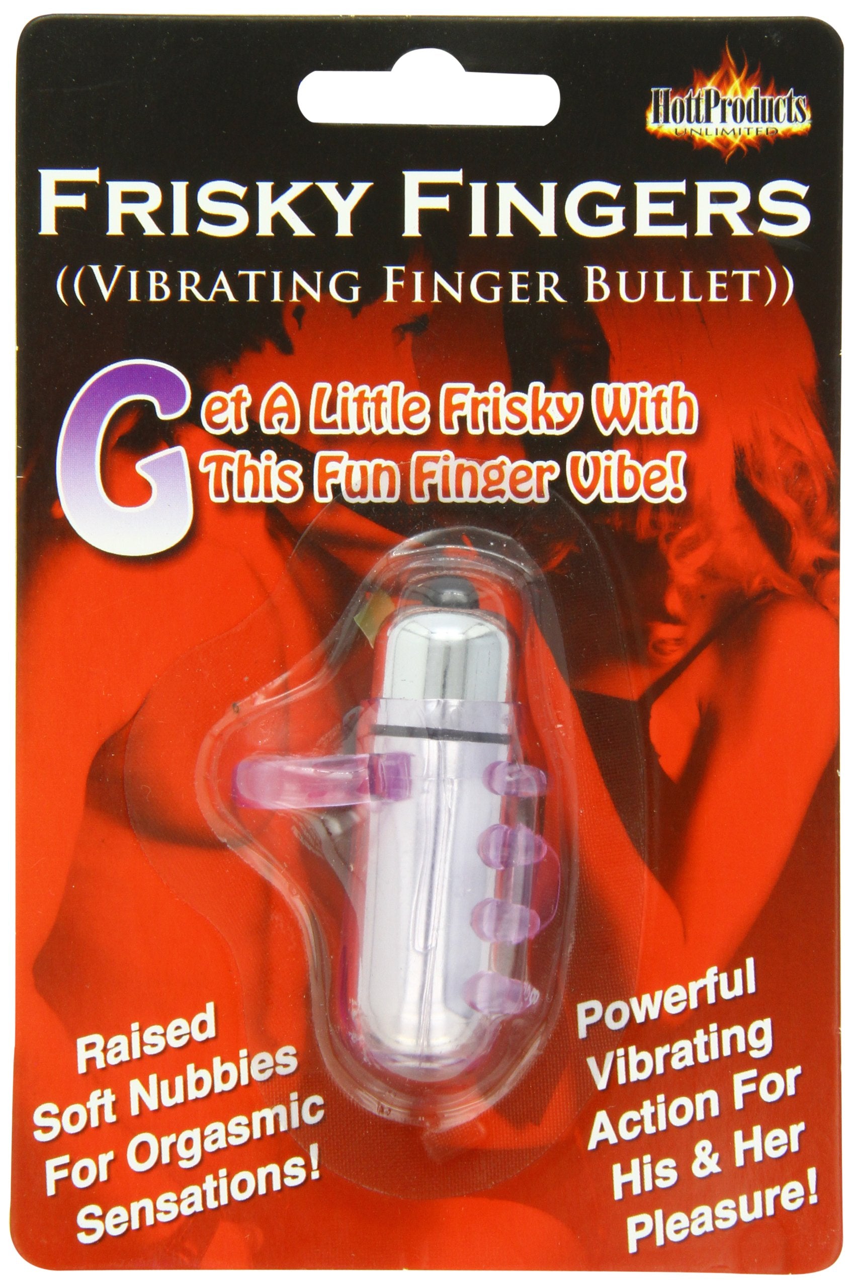 Hott Products Frisky Fingers Purple Silicone Finger Vibrator with Raised Nubbies, Waterproof