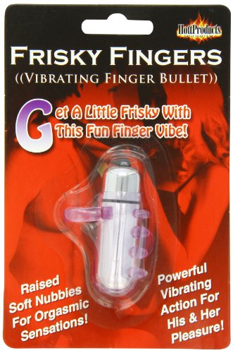 Hott Products Frisky Fingers Purple Silicone Finger Vibrator with Raised Nubbies, Waterproof