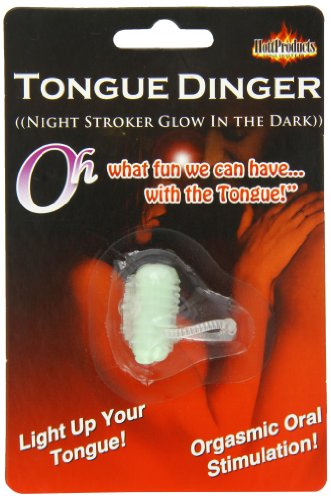 Hott Products Glow in the Dark Tongue Dinger – Silicone Tongue Vibrator
