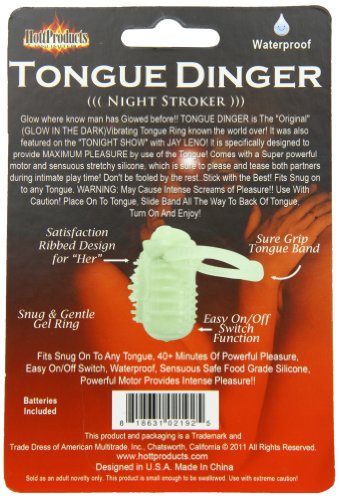 Hott Products Glow in the Dark Tongue Dinger – Silicone Tongue Vibrator