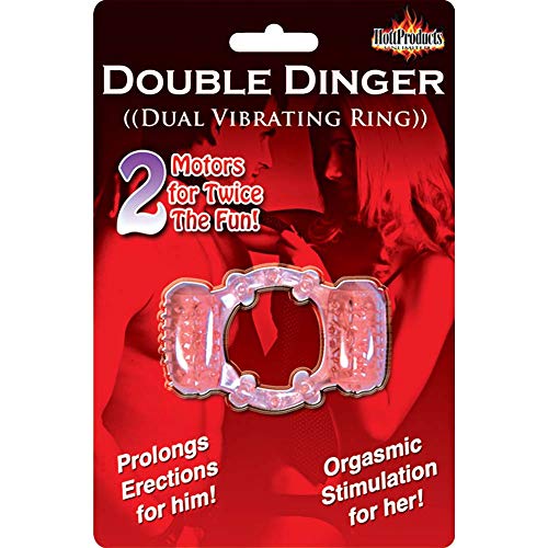 Hott Products Humm Dinger Double Dinger – Purple Silicone Dual Motor Penis Ring
