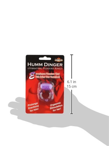 Hott Products Humm Dinger Purple Vibrating Cock Ring with Pleasure Nubbies - Batteries Included