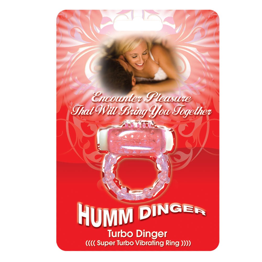 Hott Products Humm Dinger Turbo Dinger Cock Ring with Mini Vibe – Magenta