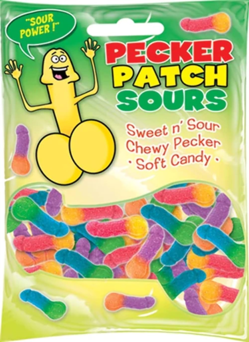 Hott Products Pecker Patch Sour Gummies – Novelty Sour Candy for Gag Gifts & Party Favors (0.25 lb Bag)