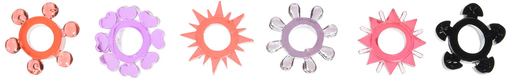 Hott Products Pleasure Stars Cock Ring - Super Soft Silicone, Waterproof, Assorted Colors