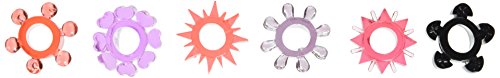 Hott Products Pleasure Stars Cock Ring - Super Soft Silicone, Waterproof, Assorted Colors