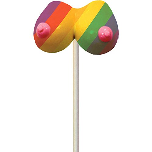 Hott Products Rainbow Boobie Pops – Fruity Novelty Lollipop, 1.06 oz