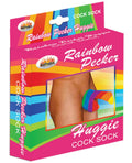 Hott Products Rainbow Pecker Huggie Cock Sock – One Size Fits All Cotton Novelty