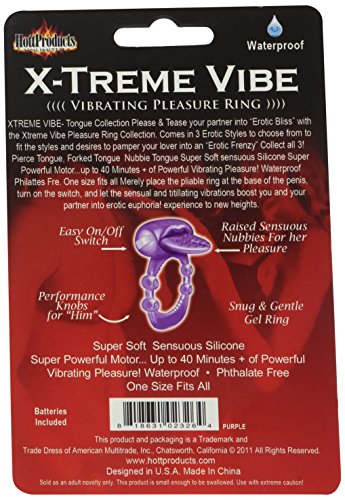 Hott Products Xtreme Vibe Nubby Tongue – Purple Silicone Waterproof Vibrator