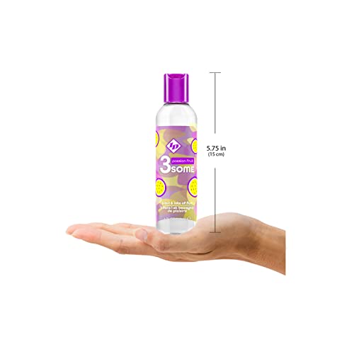 ID Lubricants 3some Passion Fruit Flavored Lubricant – Sugar-Free Water-Based Lube for Oral & Massage, 4 fl oz