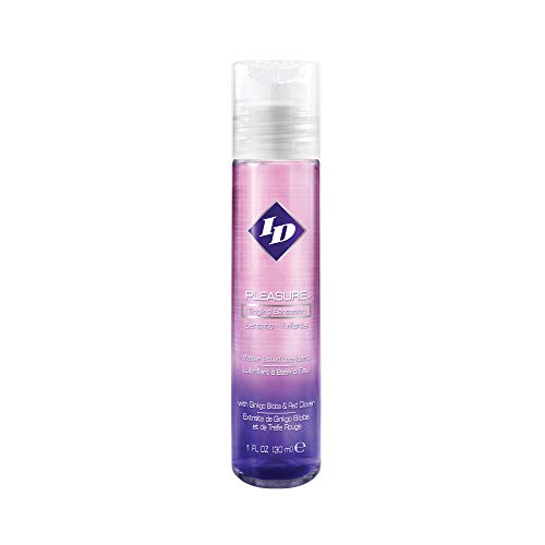 ID Pleasure Water Based Tingling Lubricant with Natural Botanicals, 1 Fl Oz - Toy & Condom Safe, Made in USA