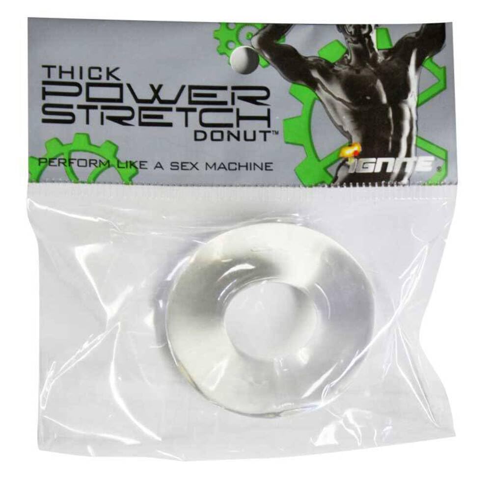 Ignite Thick Power Stretch Donut Ring - Clear, Phthalate-Free Cock Ring for Men
