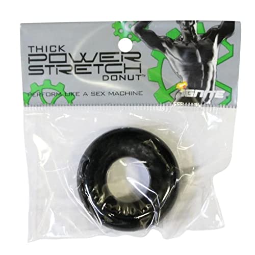 Ignite Thick Power Stretch Donut Ring Black - Phthalate-Free Cock Ring for Men
