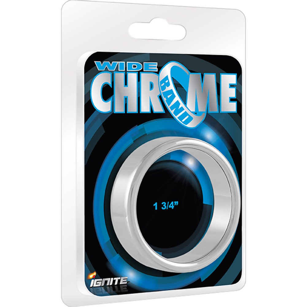 Ignite Wide Chrome Band Ring - Phthalate & Latex Free, Waterproof, 1.75 Inch Inner Diameter